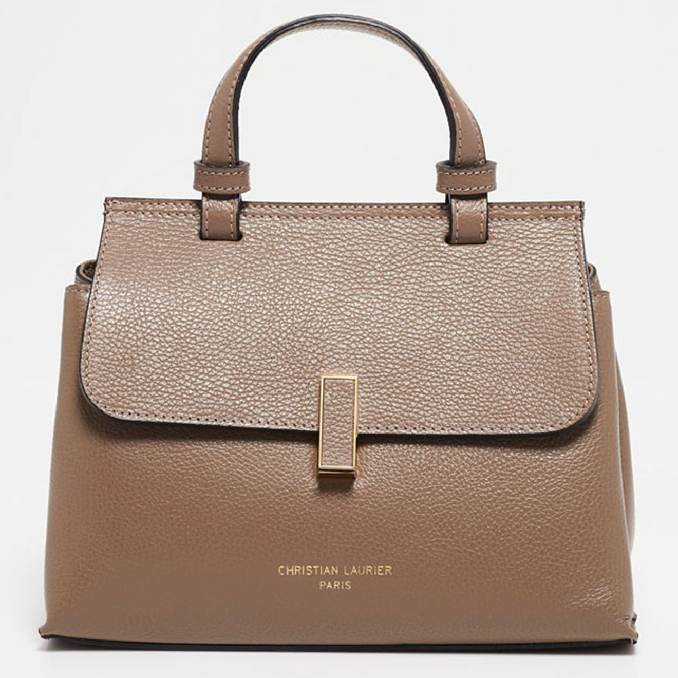 Christian Laurier Sac bandoulière en Cuir Ciara taupe  - 27x19x9 cm