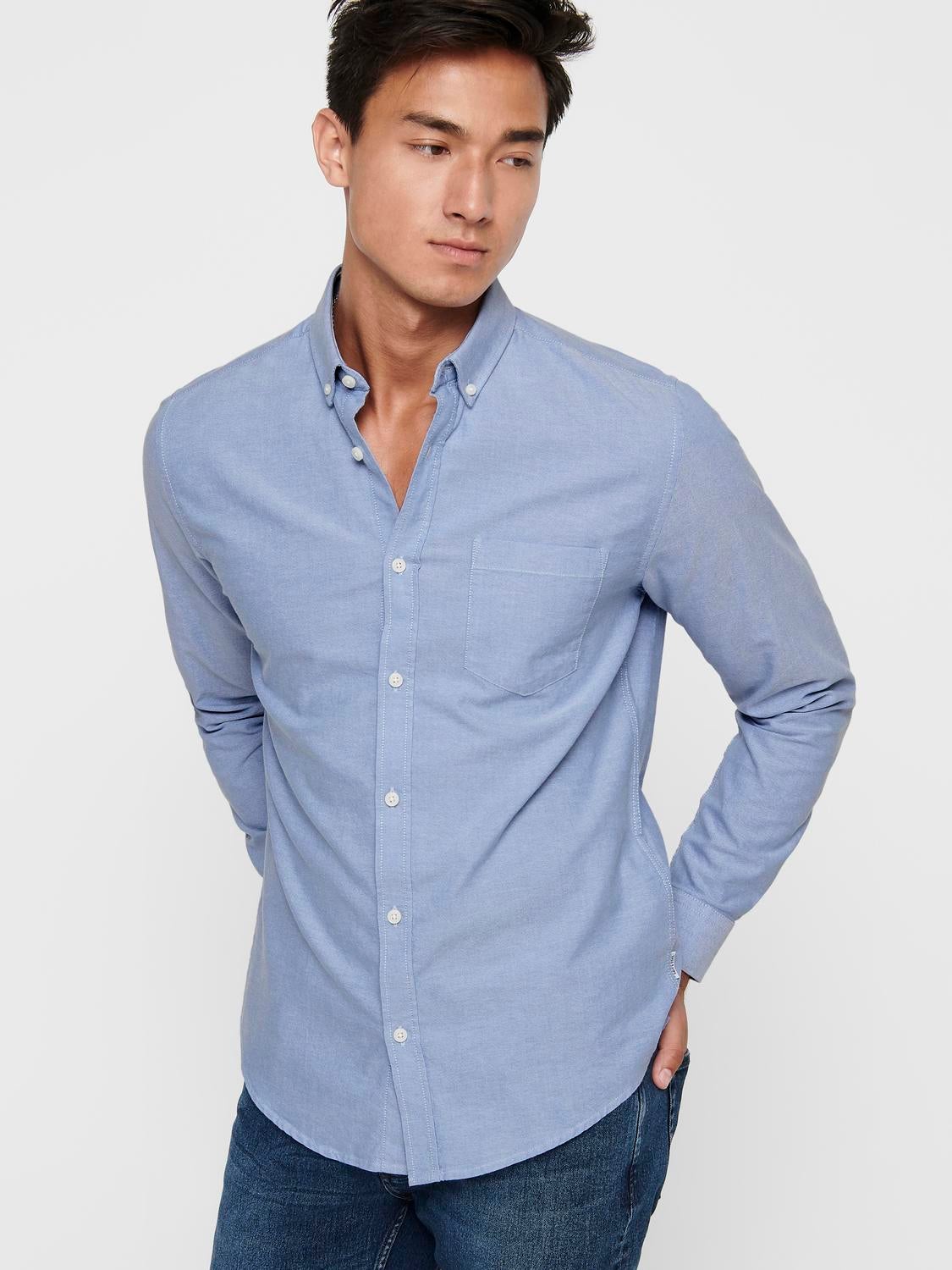 ONSALVARO Oxford Hemd Cashmere Blue