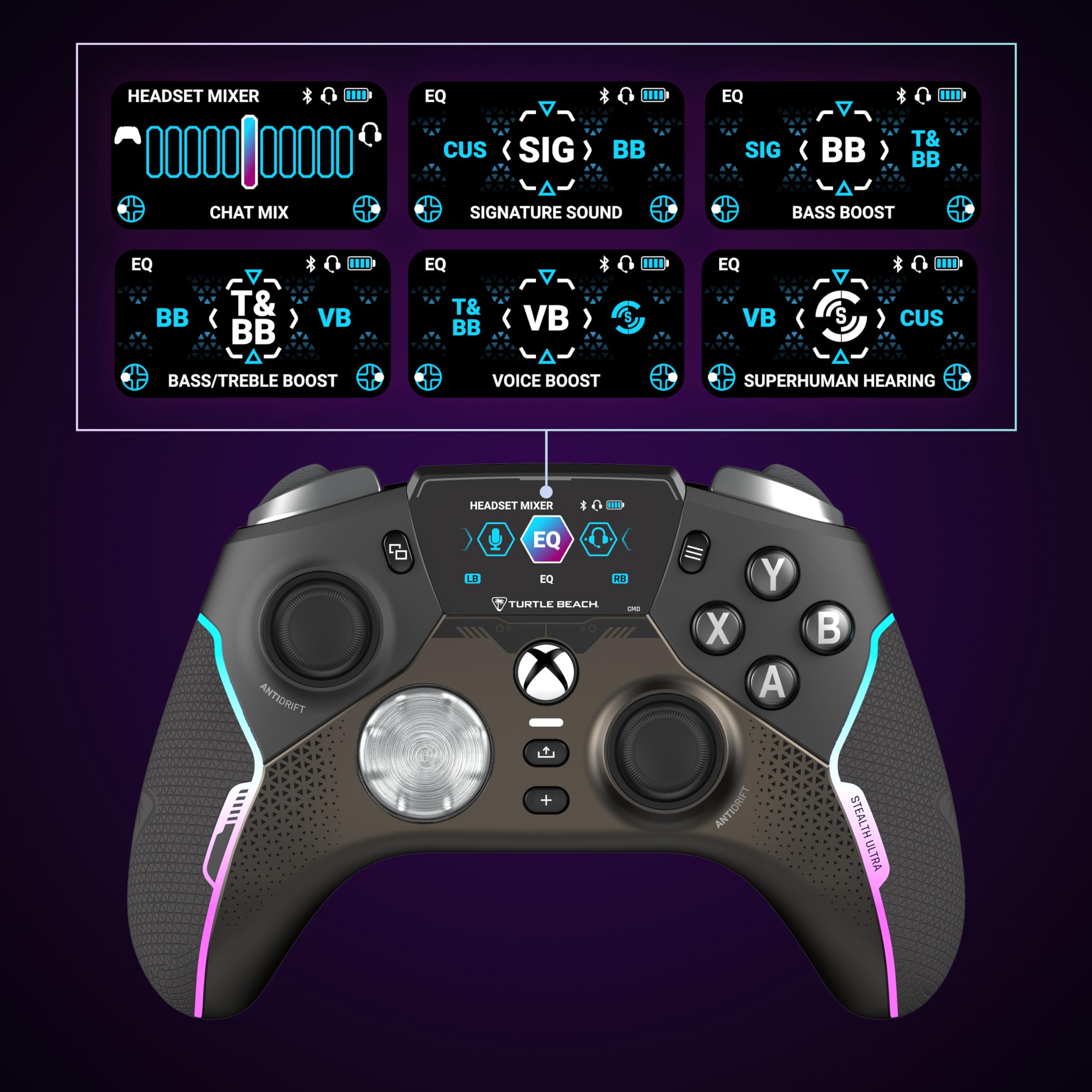 Turtle Beach Stealth Ultra Sans fil Haute Performance avec Station de Charge Rapide, Butée de gâchette réglables et Ecran de Commande pour Xbox Series X|S, Xbox One & PC [Licence officielle pour Xbox]