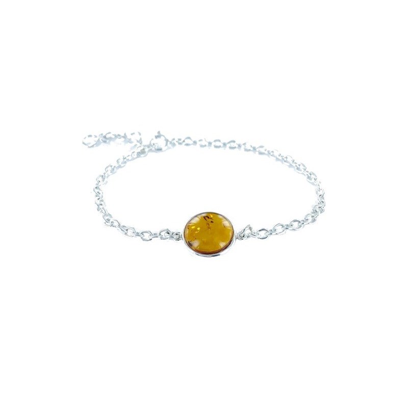 Bracelet argent 925 Ambre veritable de la mer Baltique