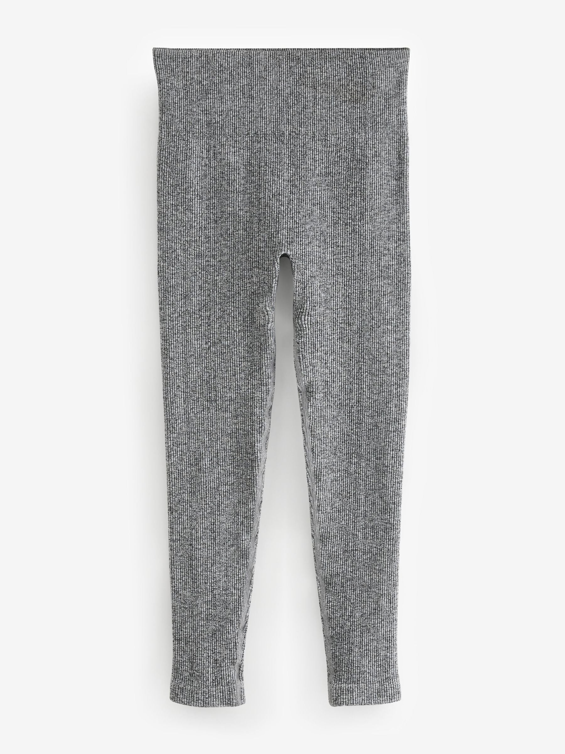 Grijs gemêleerd - Geribbelde naadloze legging met hoge taille