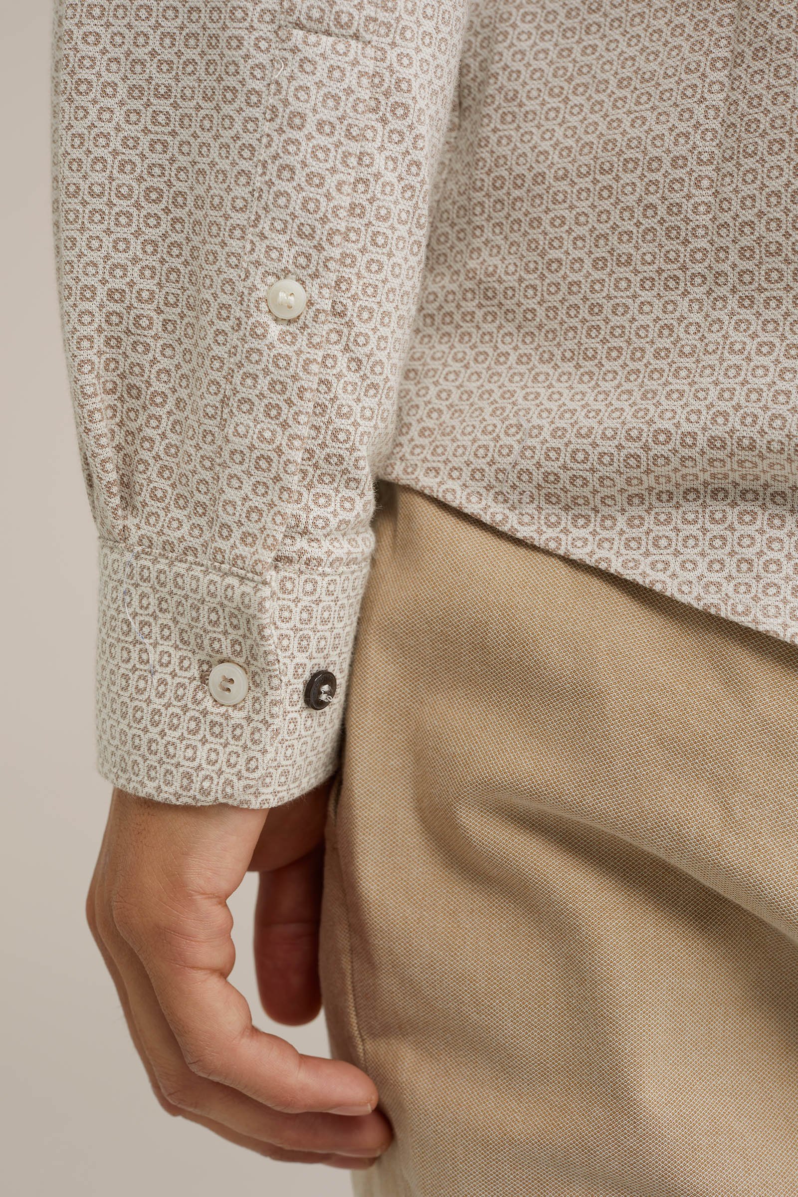 piqué-jersey overhemd met dessin WE Fashion Beige