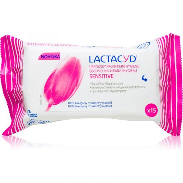 Omega Pharma Intimate Wipes Lactacyd Sensitive 15 Unidades