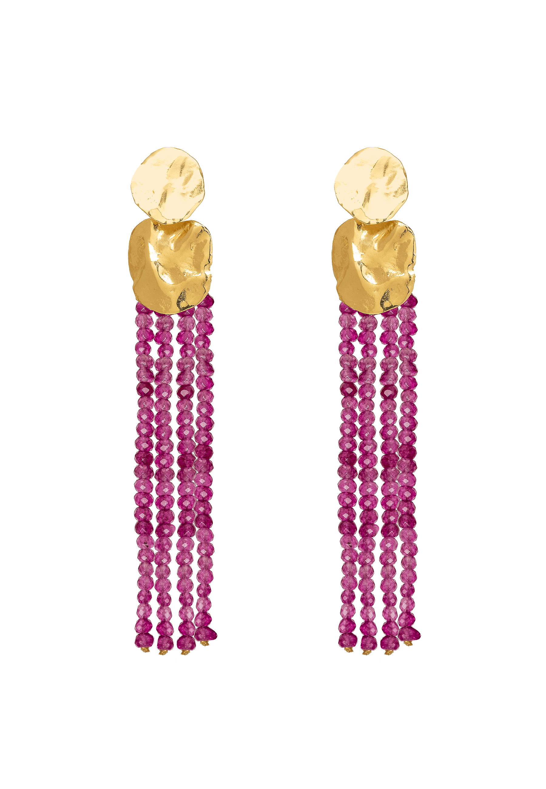 LILIANA FUCHSIA - Boucles d'oreilles avec des perles de pierres | Rose