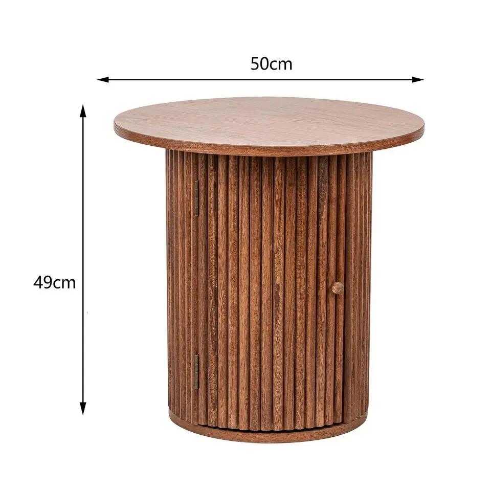 Bijzettafel van massief hout in natuurlijke kleur