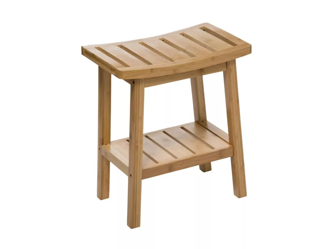 Tabouret d'appoint avec petit rangement en Bambou