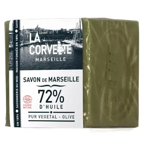 Sabonete de Marselha La Corvette, Cubo de Oliva de Marselha, Revestido com Película, 300g