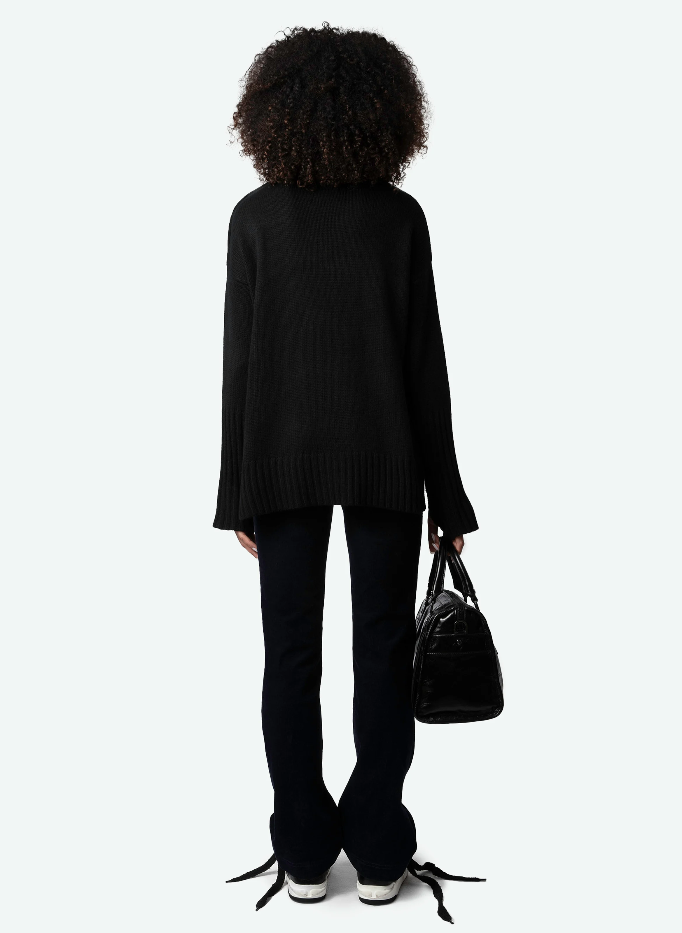 PISTA - Pantalon flare en coton bio mélangé | Bleu