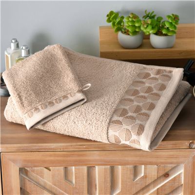 Linge de toilette liteau cercles - 450 g/m²
