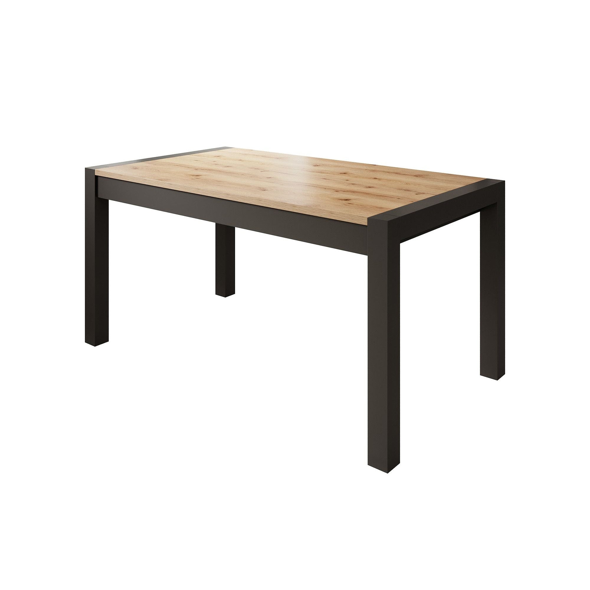 Acapulco - Eetkamertafel - Eiken/zwart - 160x90x79 cm