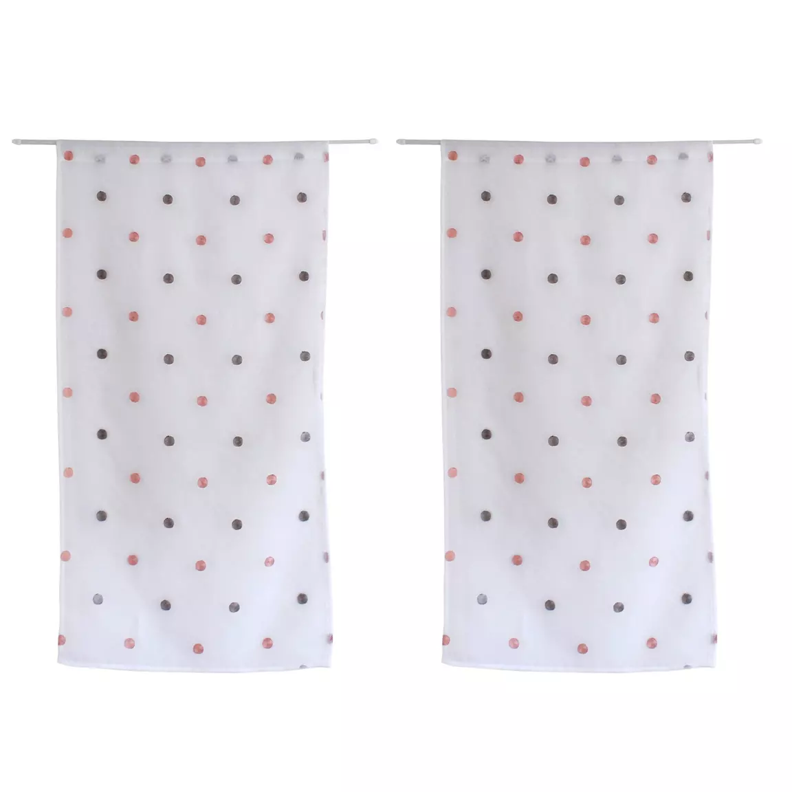 Paire de voilages passe-tringle (60 x 120 cm) Pointia Gris