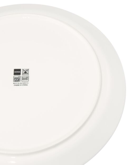 Assiette plate Ø26 cm Tablemates new bone blanc avec du vert
