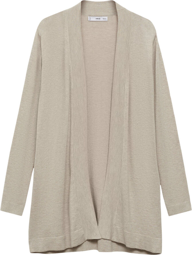 MANGO Fine-knit cardigan Lt pastel brown