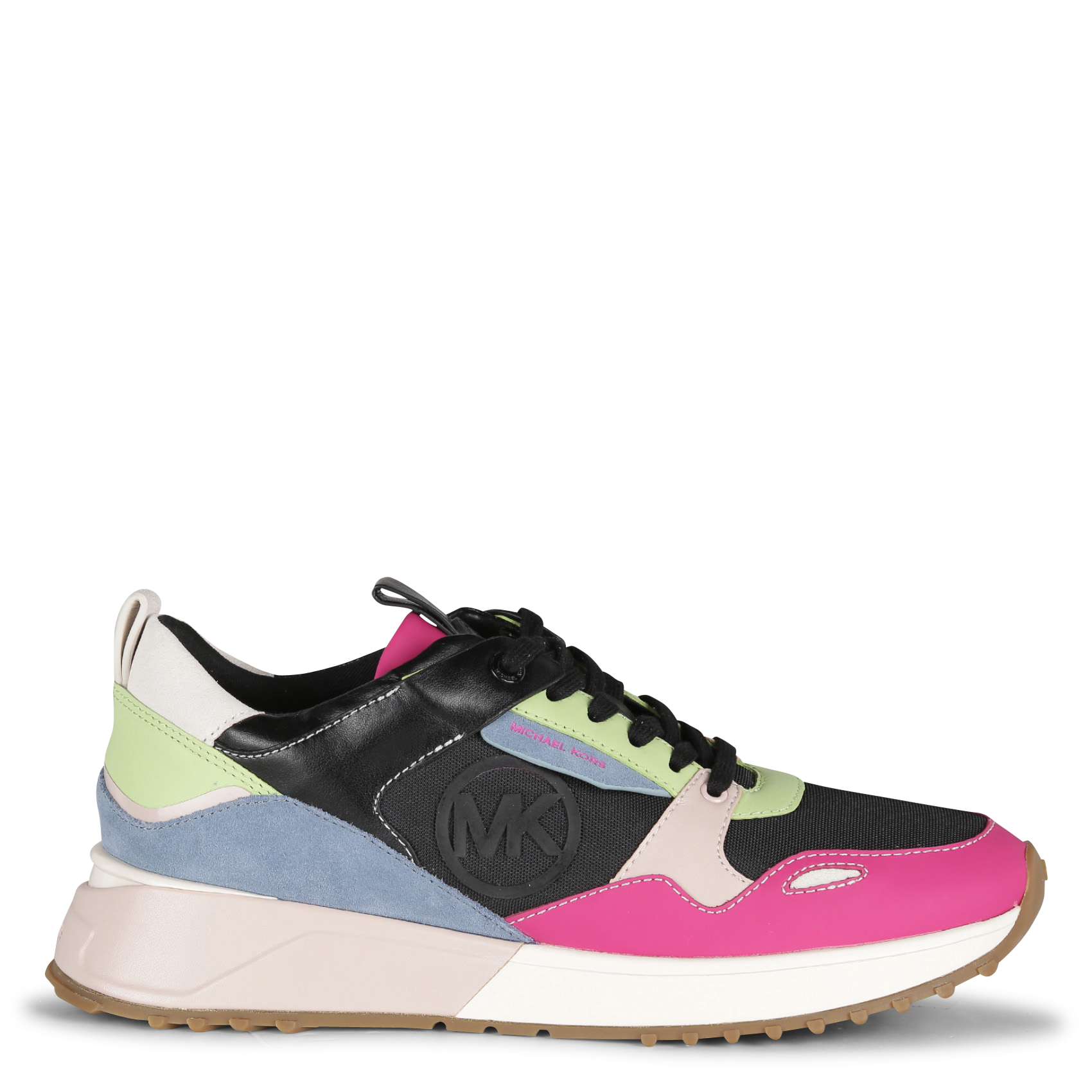 THEO TRAINER - Baskets basses mix-matières en cuir| Noir