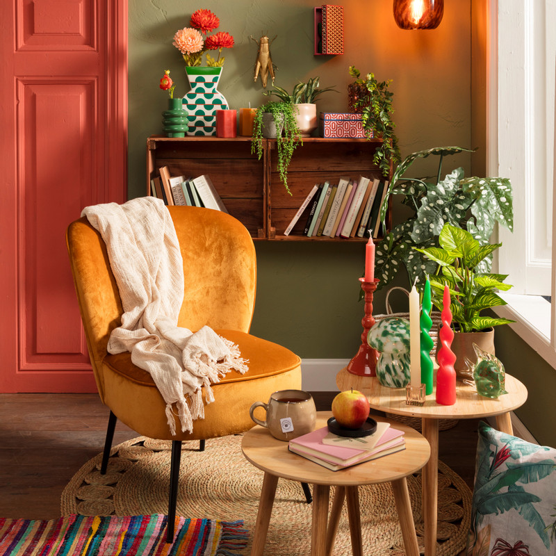 Fauteuil Frida - geel - 77x69x60 cm