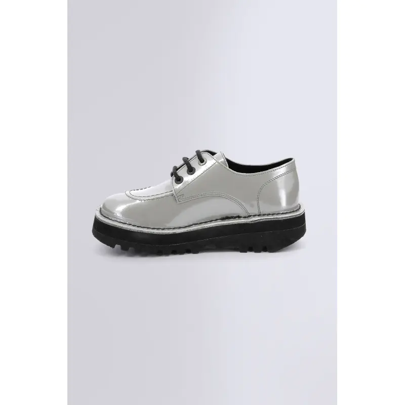 KICK CLASS GRIS METALLISE DERBIES Cuir Femme