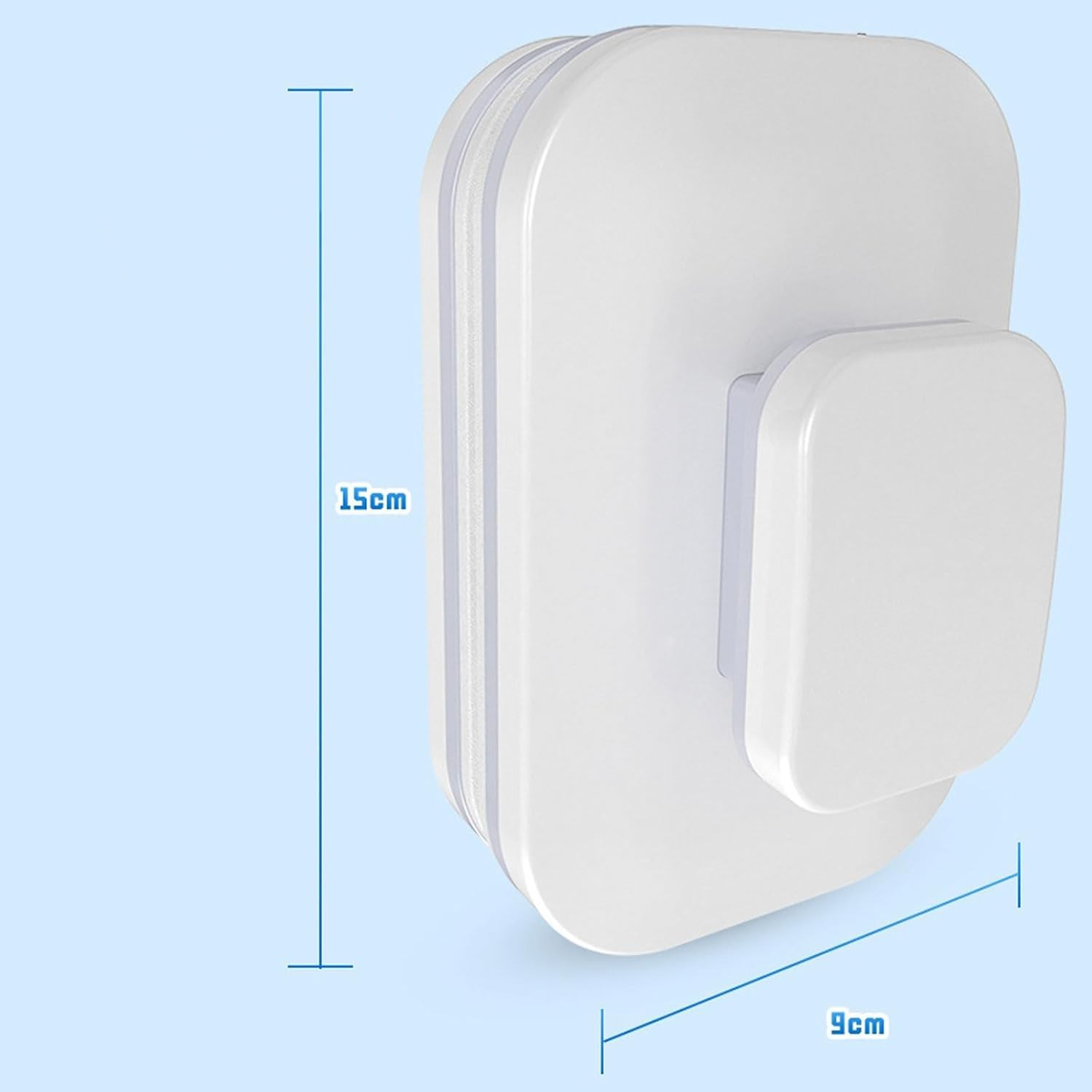 Doppelseitiger Glas Reiniger Magnetischer Fensterreiniger Home Fenster Reinigung mit Beidseitiger Wischfläche (Passend für Glasdicke: 3-10mm) - Weiss