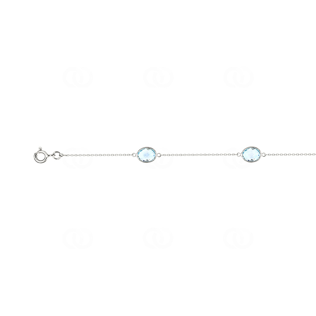 Armband 750/18 K Weissgold mit Blautopasen