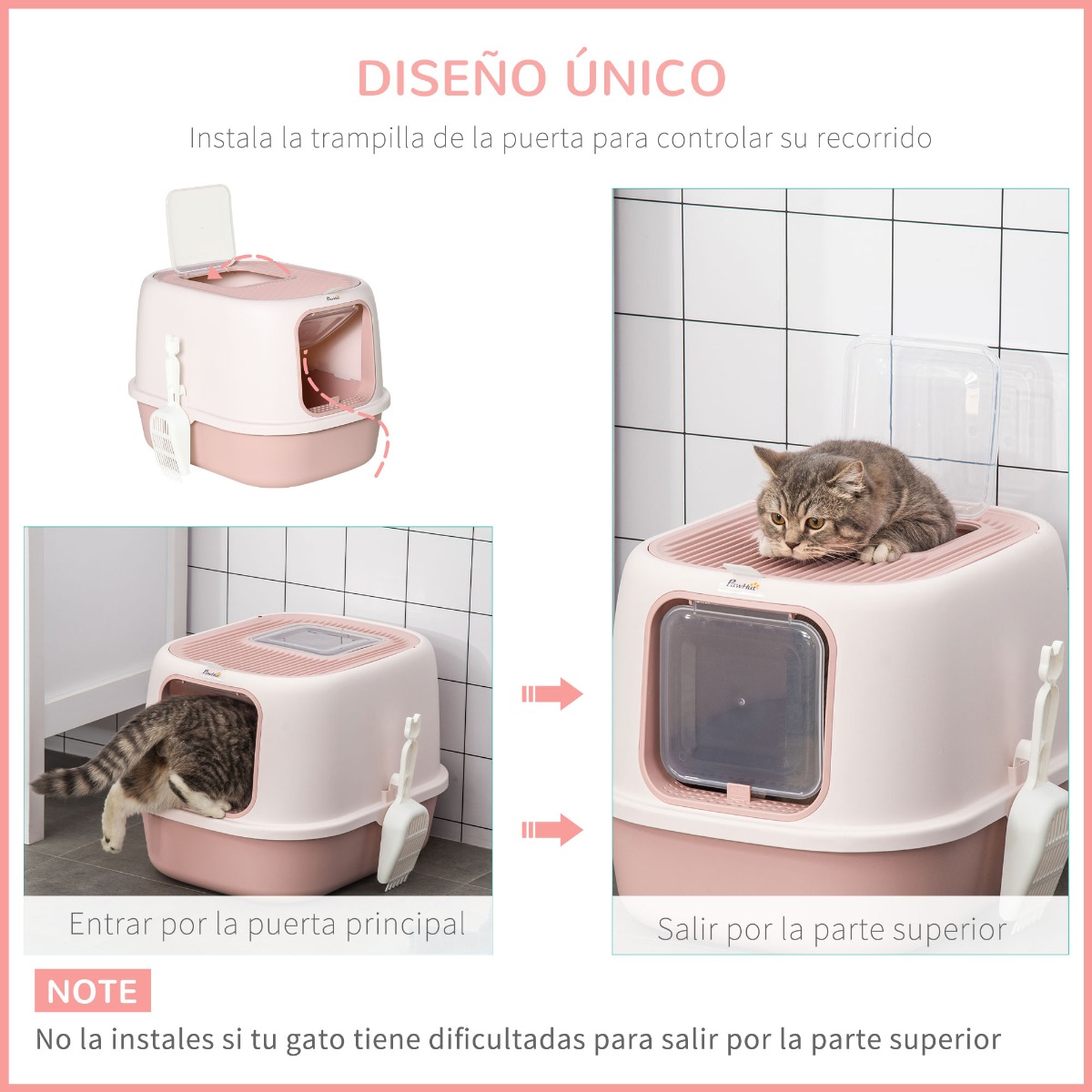 Caixa de areia para gatos PawHut