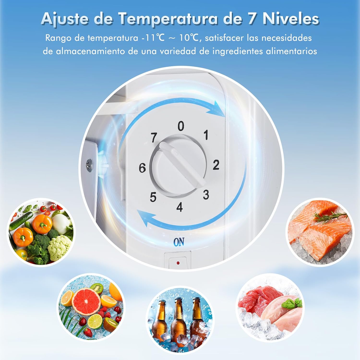 CURECURE Réfrigérateur avec micro-congélateur, 138 L, refroidissement 133 L, congélation 5 L, 4 étagères en verre, bac à légumes, contrôle de température, fonction de refroidissement rapide
