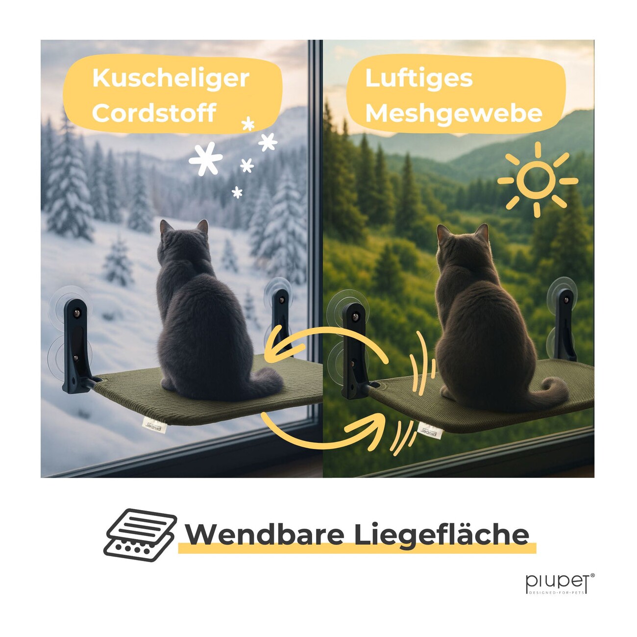 PIUPET Katzenfensterliege grün