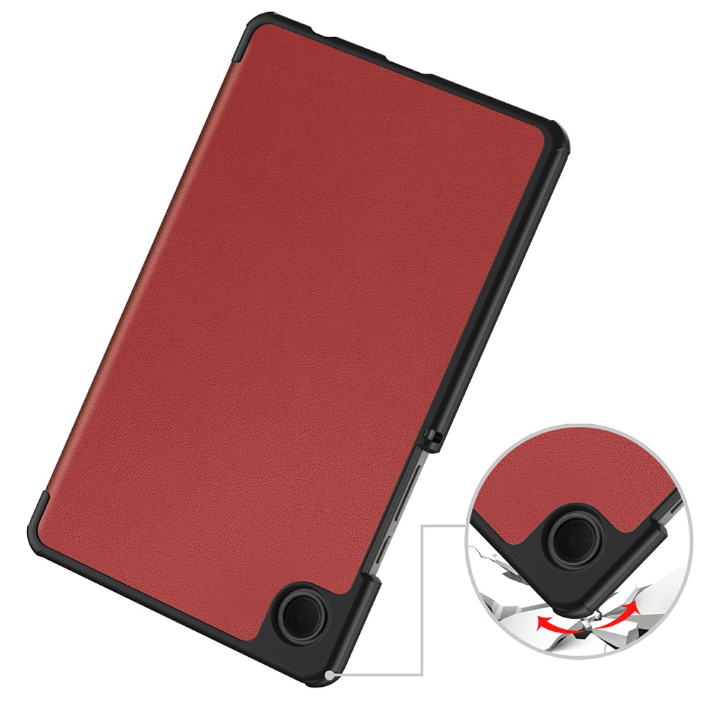 Samsung Galaxy Tab A11 / A9 Leder Tasche Flip Cover Hülle - Dunkelrot