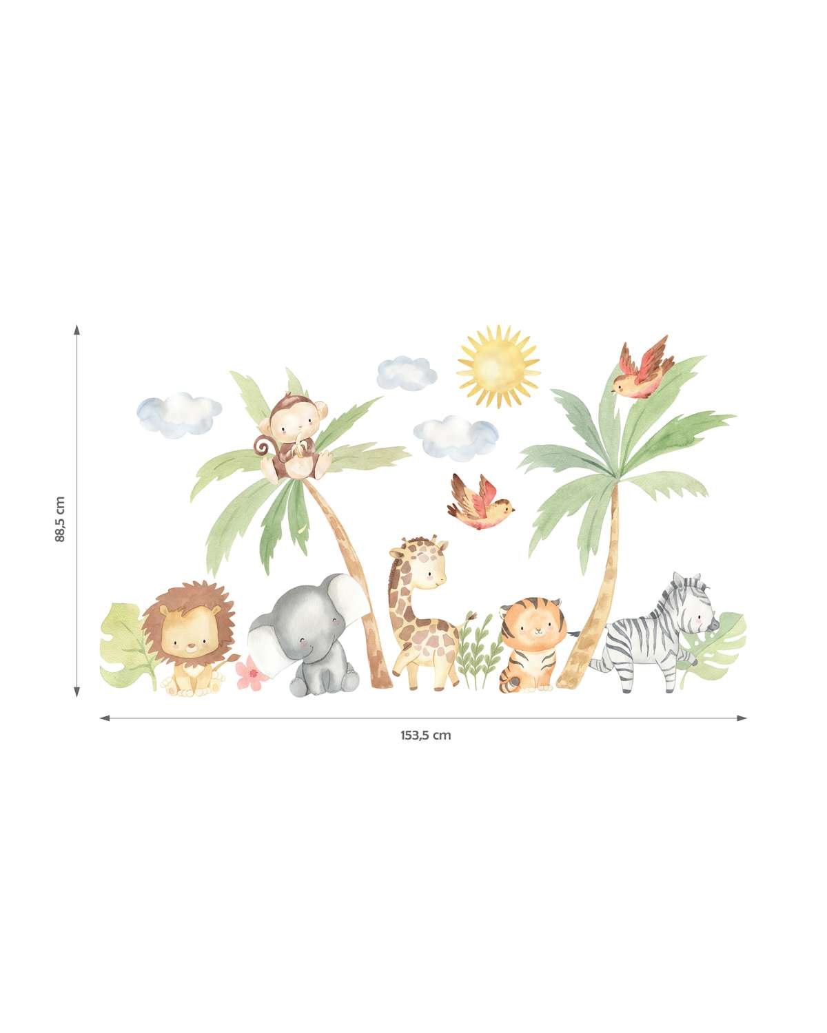 Wallstickers Dyr – Sett 20stk | ØKO Veggklistremerker Barnerom