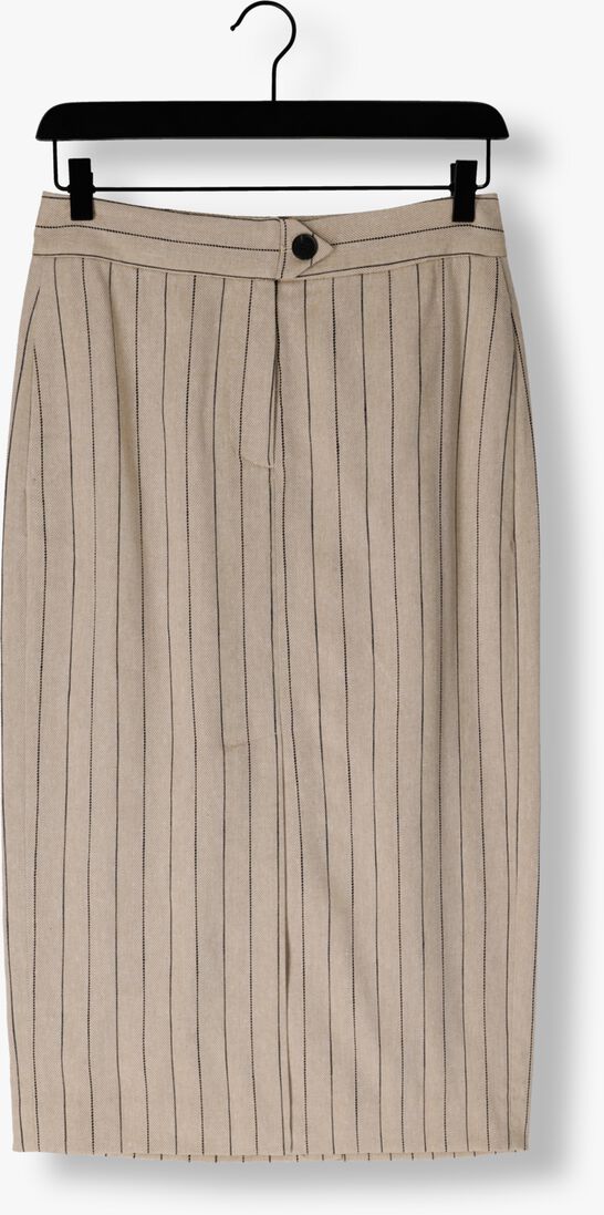 beige co'couture midirok linen pin pencil skirt