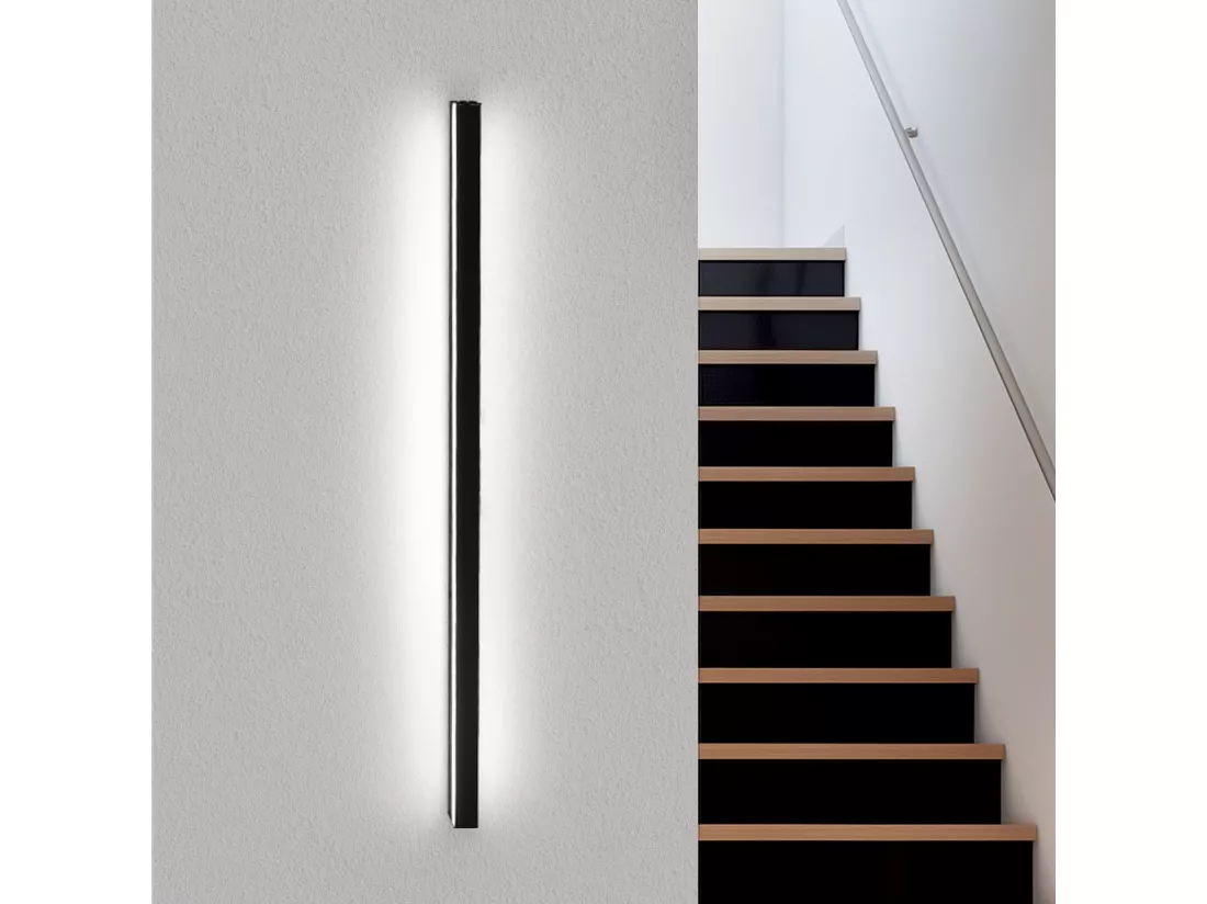 NETTLIFE LED intérieure Applique noire - 100CM Eclairage mural salon Moderne Lampe de couloir Mur 32W Lampe de chambre Métal Eclairage