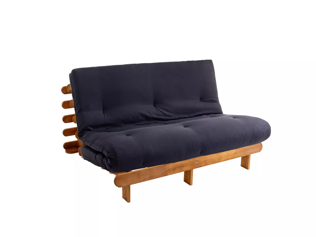 Matelas futon anthracite en coton 90x190