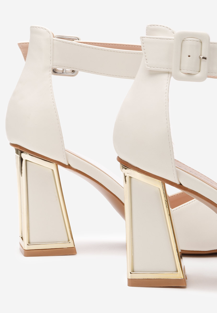 Sandales à talon épais beige Trisa