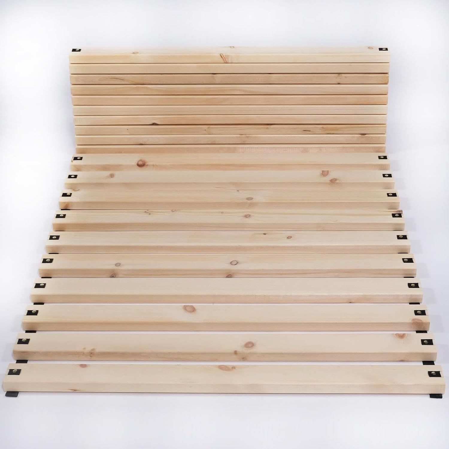 TUGA - Holztech metallfreier Rollrost Lattenrost Naturholz bis 300kg Flächenlast (Gurtband montiert, 140 x 200)
