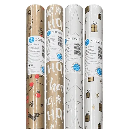 ZOEWIE Geschenkpapier 70x150cm, 1 Rolle, sortiert
