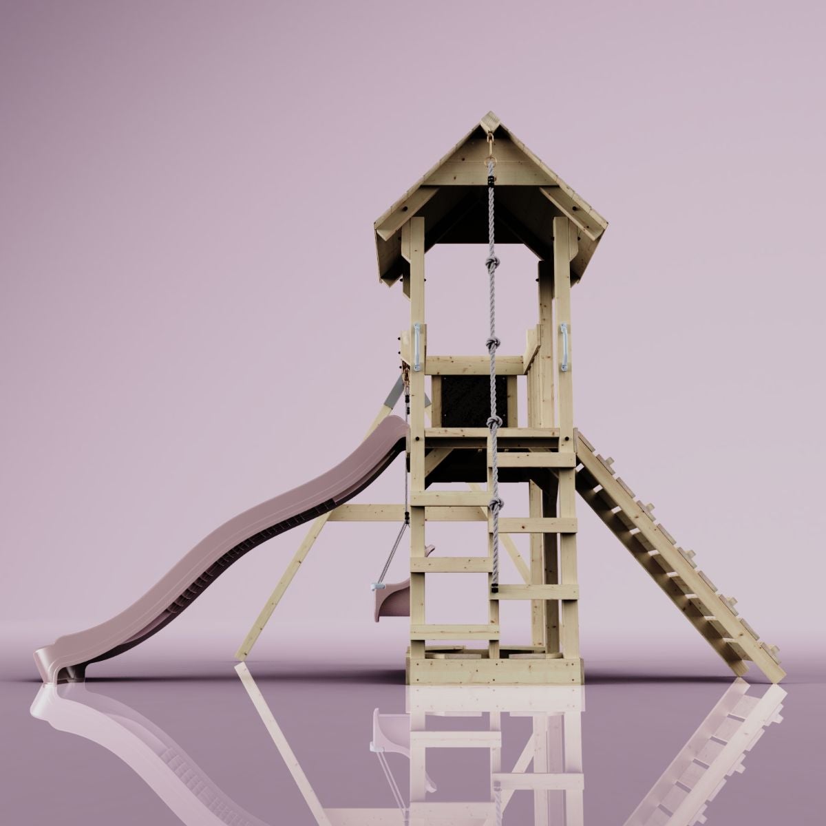 PolarPlay Bergen houten speeltoren in roze