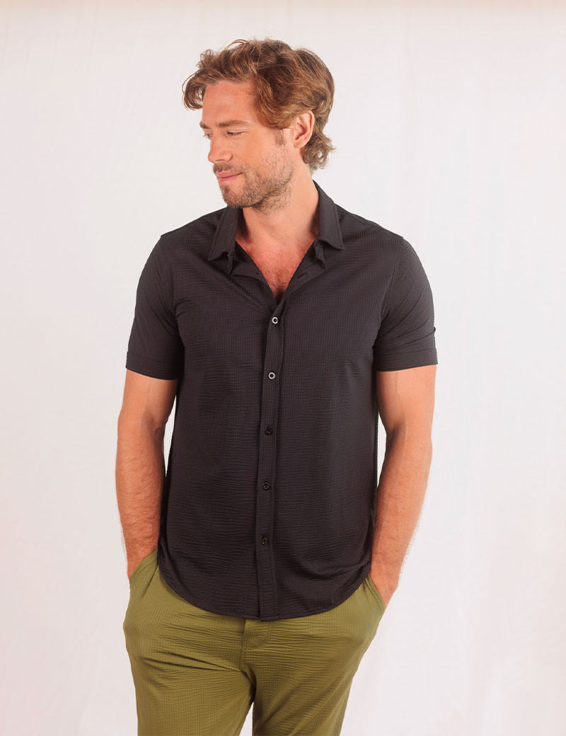 HBT WAFFLE | MARCELLO CHEMISE NOIRE