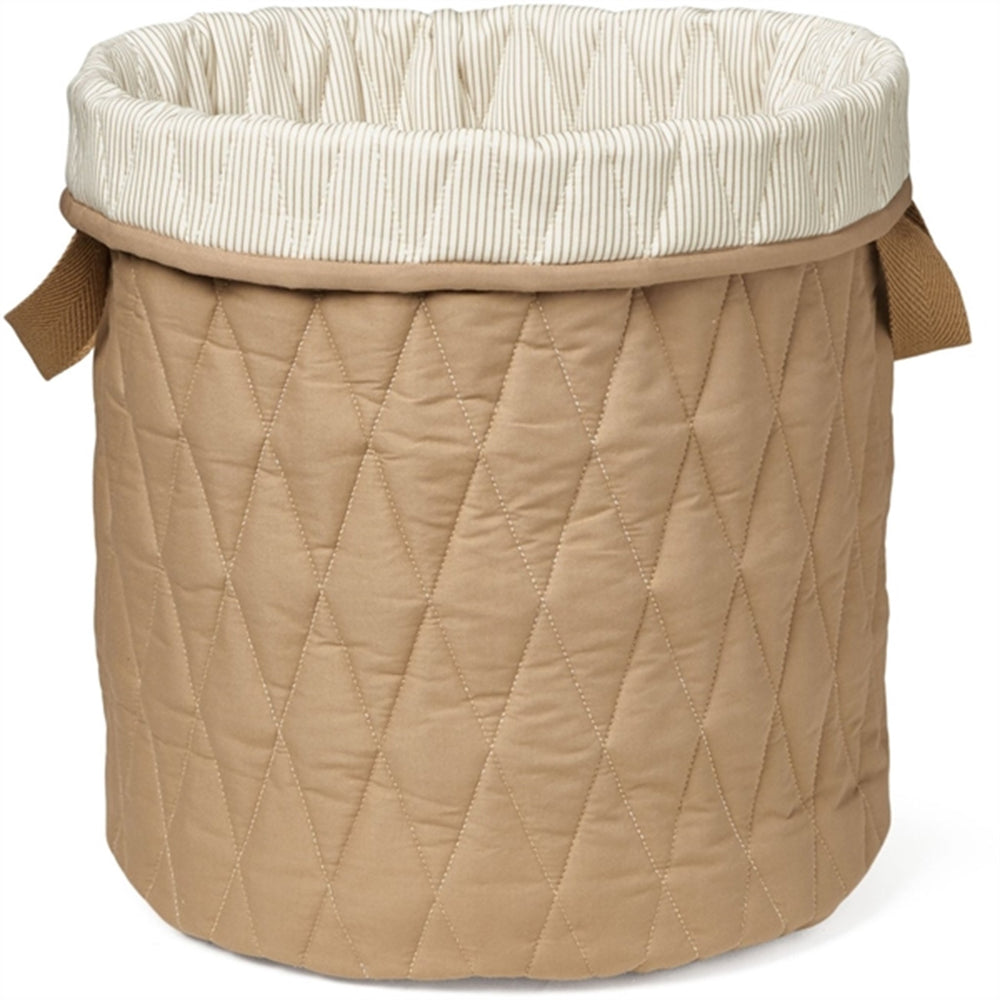 Stof Opbevaringskurv Classic Stripes Camel