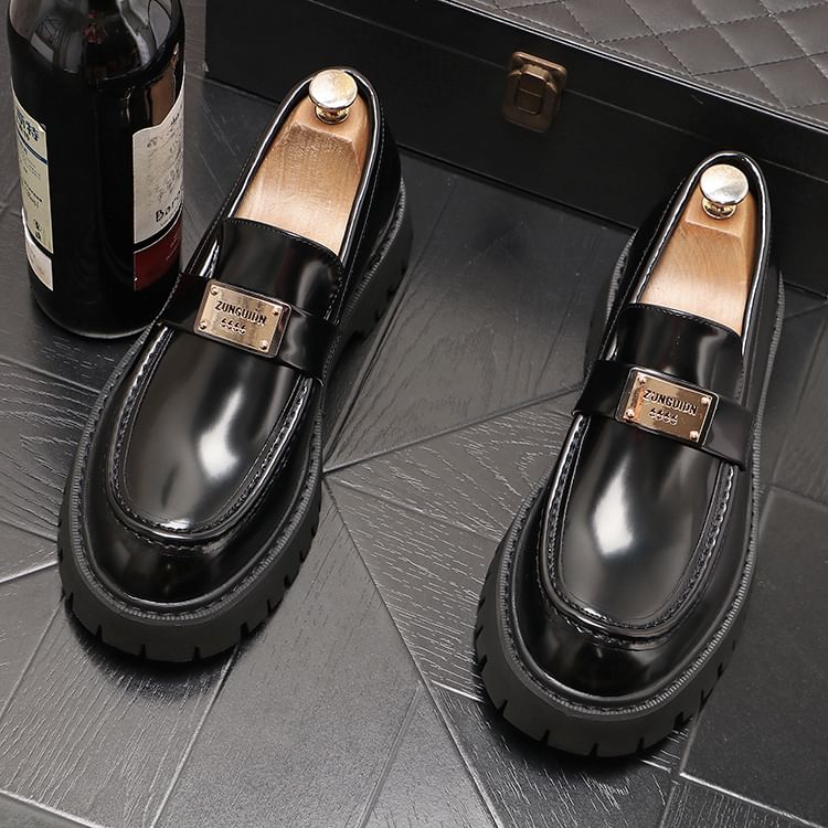 Mr Ozera - Platform Loafers van Imitatieleer met Metalen Accenten
