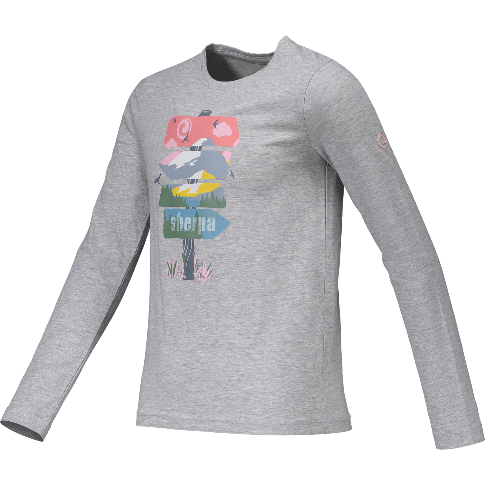 Sherpa Kinder-Langarmshirt Herpa Kalaiya meliert grau