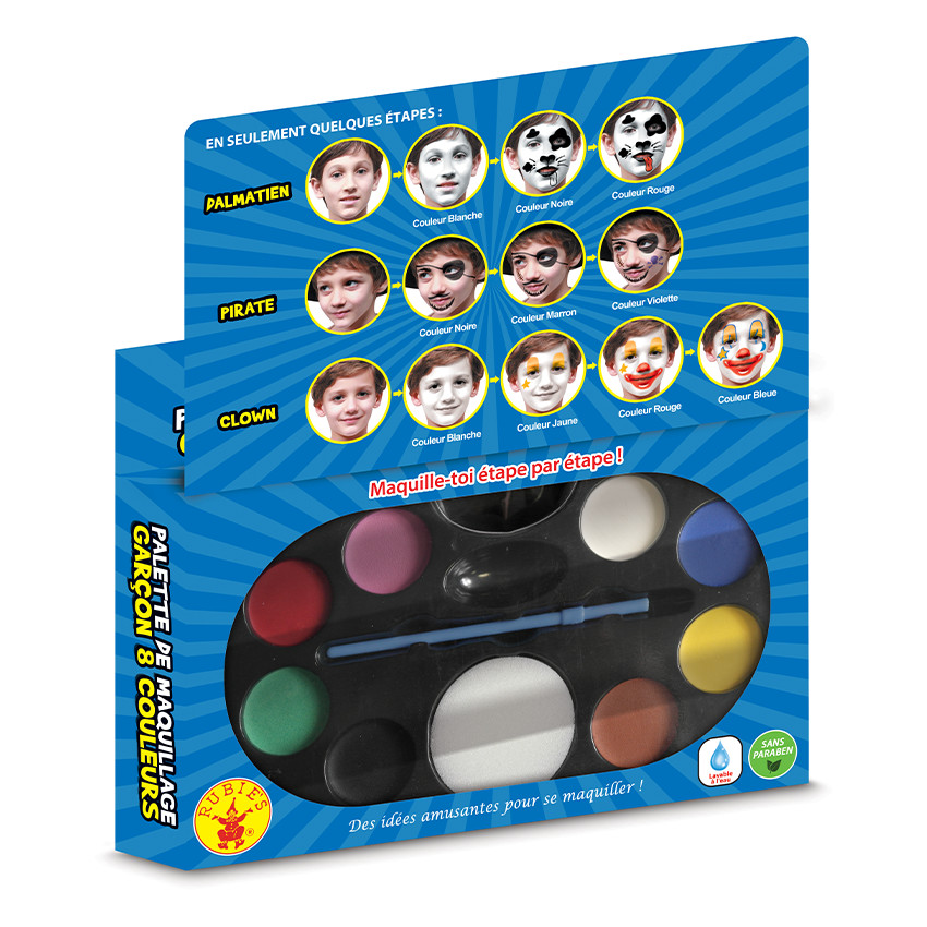 Palette de maquillage garçon avec pinceau