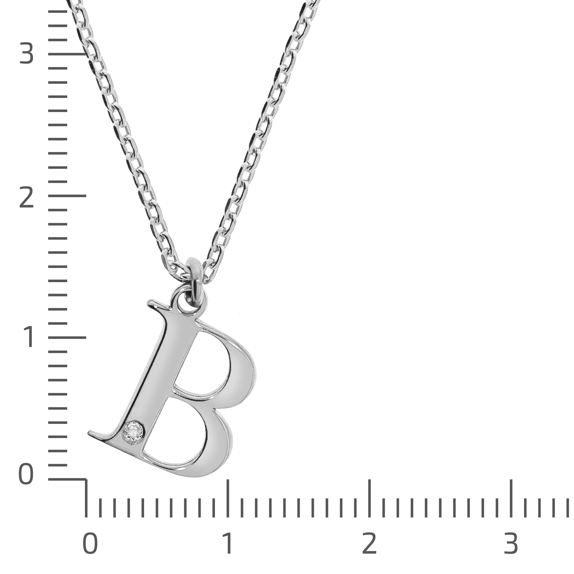 Diamonds by Ellen K. Halskette Silber 925 mit 1x Diamant 0,008ct. Buchstabe B