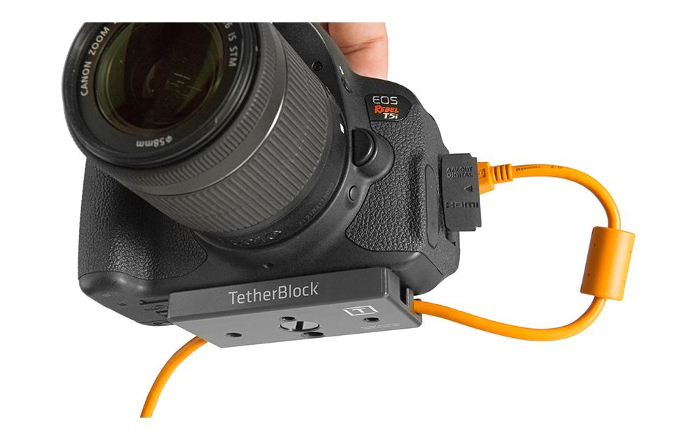 Tetherblock Graphite<br>Vermeidet Schäden am Anschluss und an der Kamera