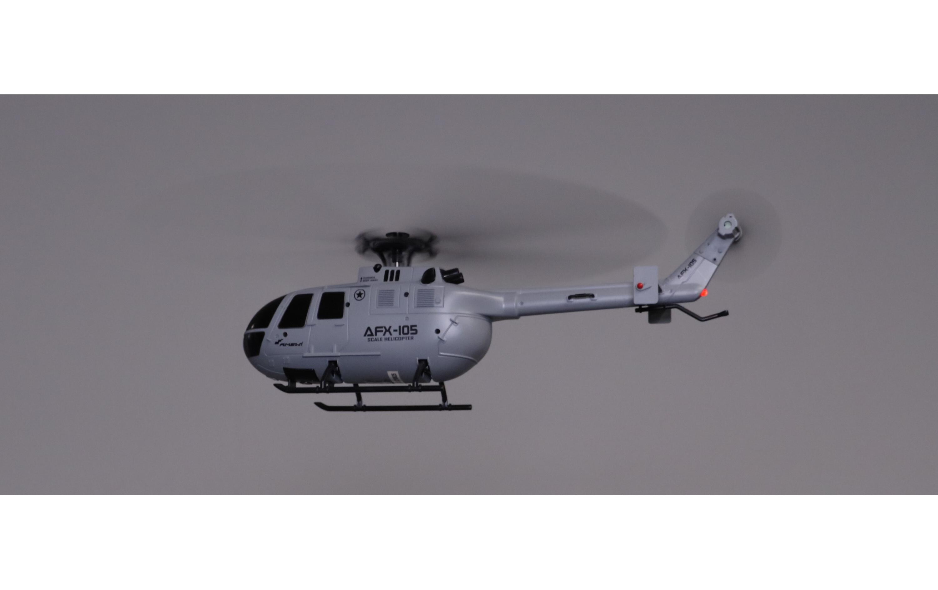 Helikopter AFX-105 Grau, 4-Kanal RTFBo 105 Single-Rotor Heli für Einsteiger