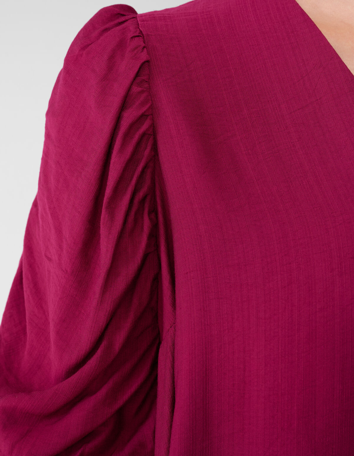 Puffy Sleeve Mini Jurk Paars
