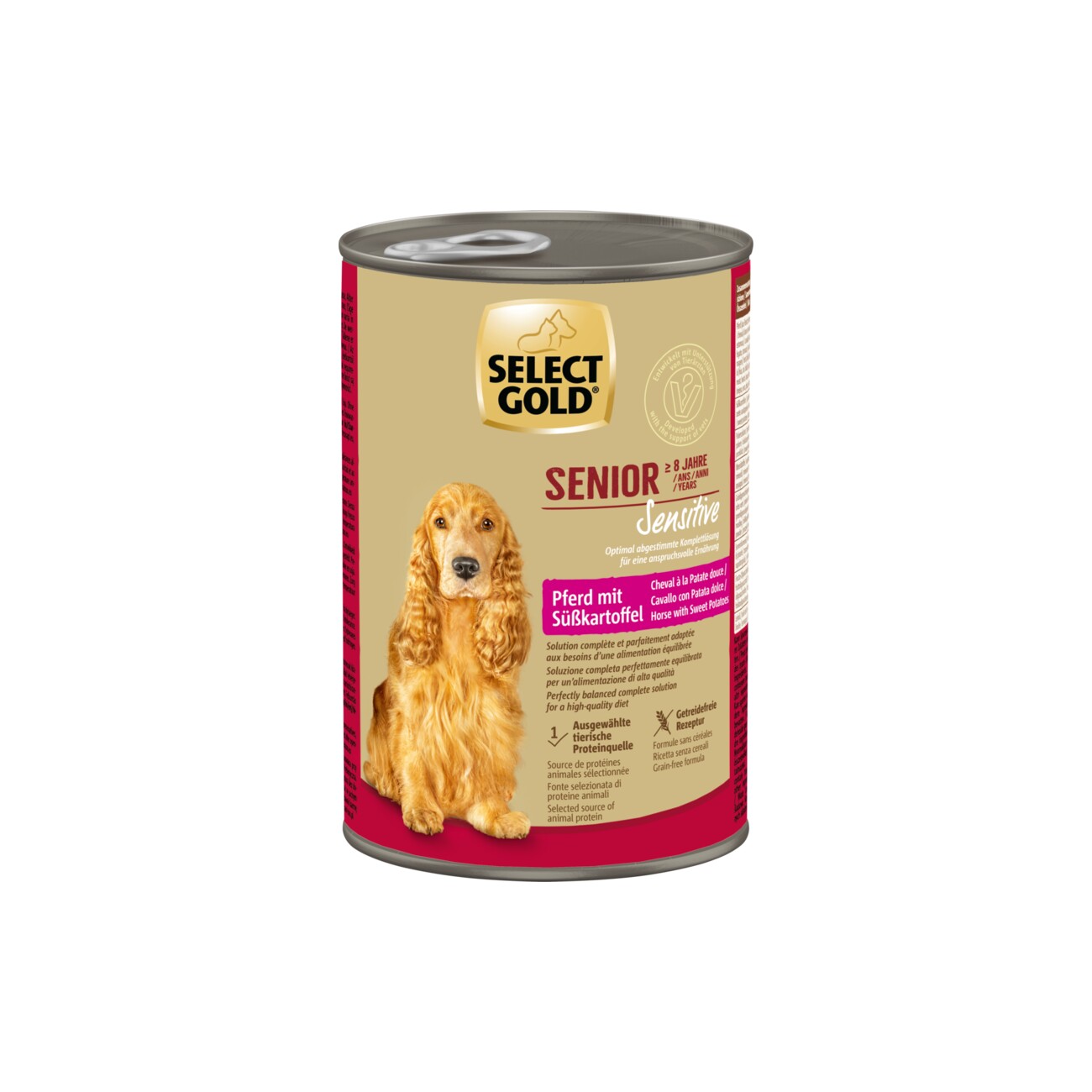 SELECT GOLD Nassfutter Hund Sensitive Senior Pferd mit Süßkartoffel 6x400 g