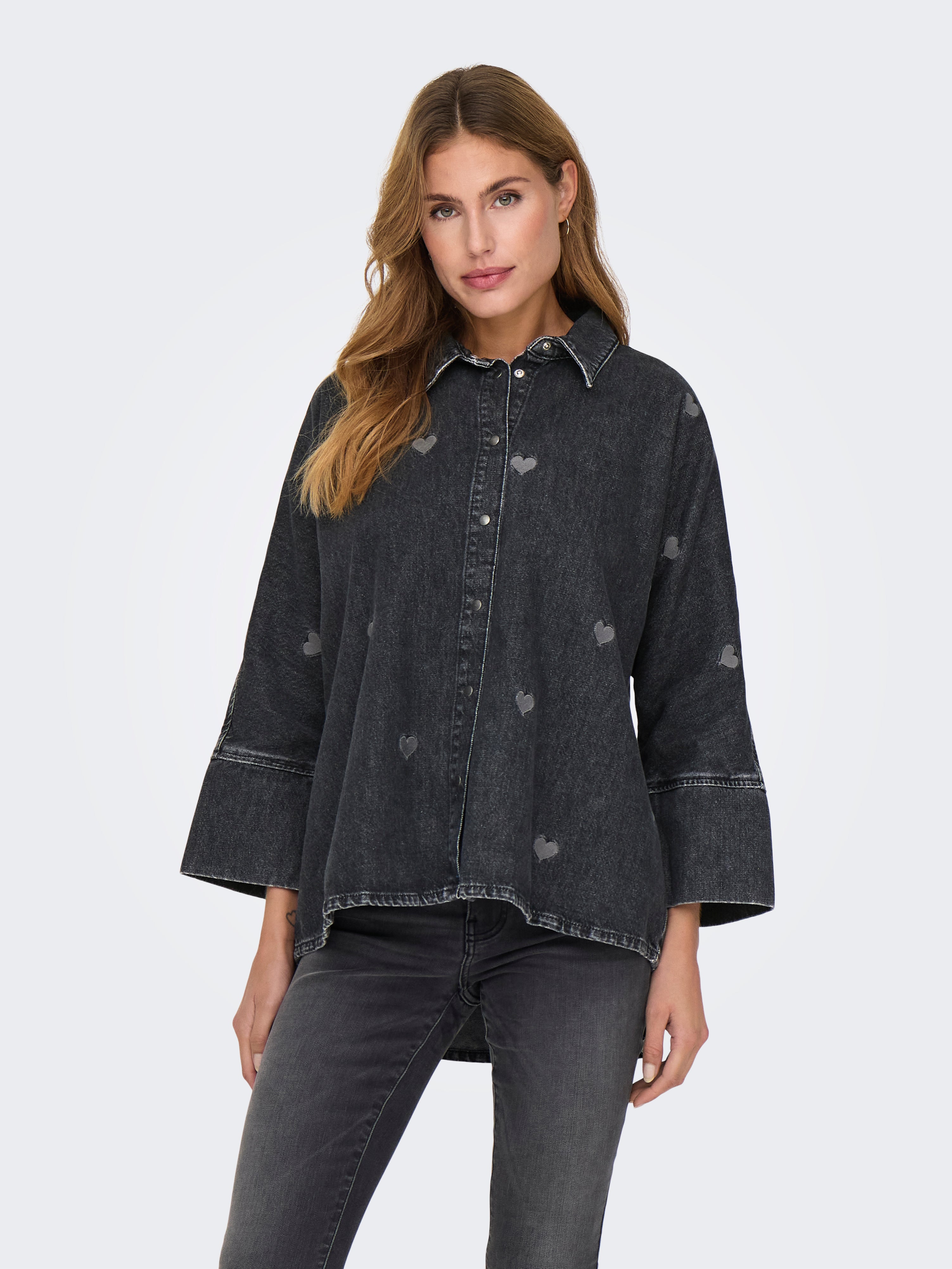 ONLGRACE Jeanshemd Washed Black