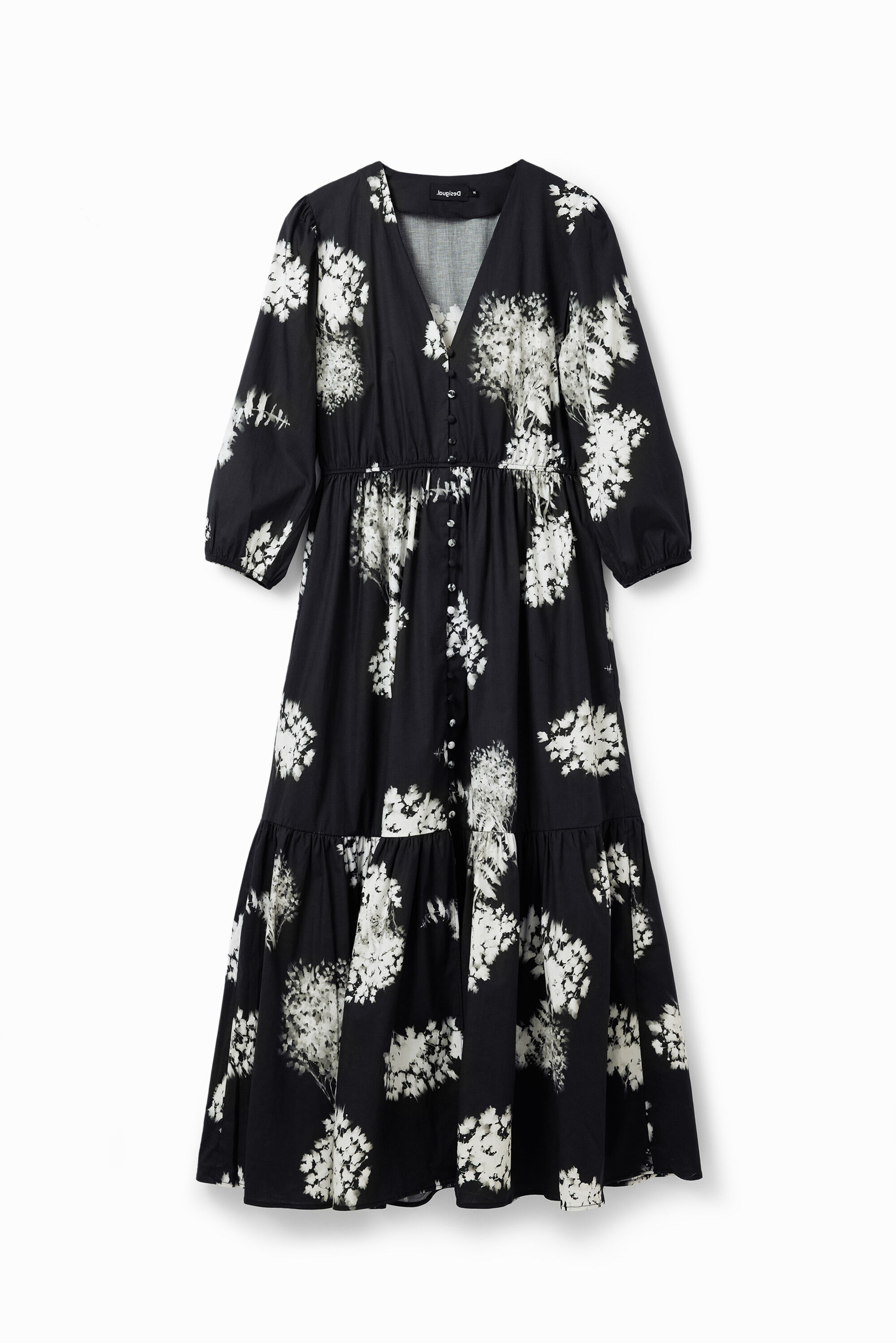 Robe chemise midi fleurs