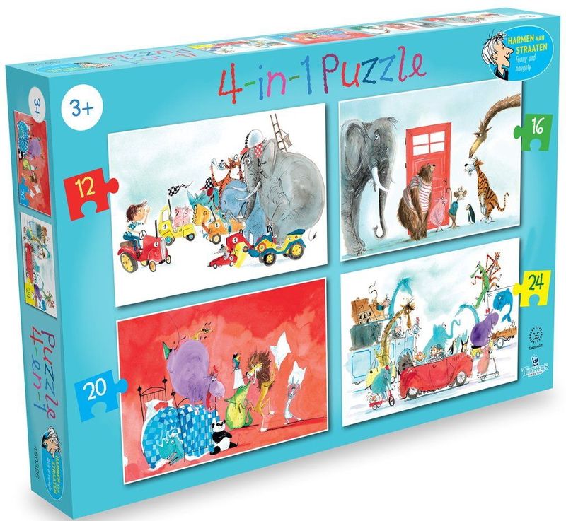 Leopold - Puzzelset 4 in 1 - Kleurrijk - Speelgoed - 4+