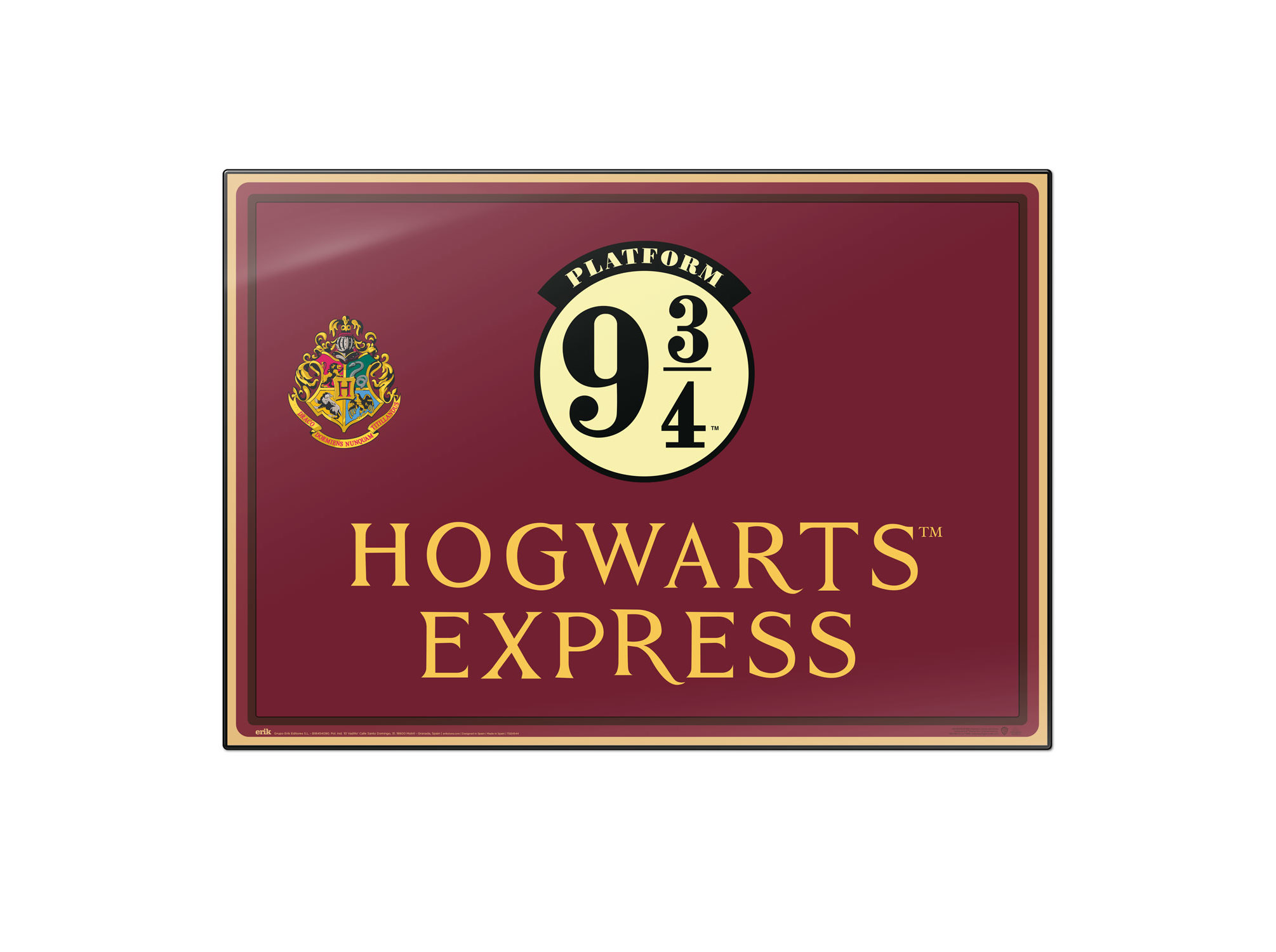 BASE DE SECRETÁRIA HARRY POTTER PLASTIFICADA 35X50CM