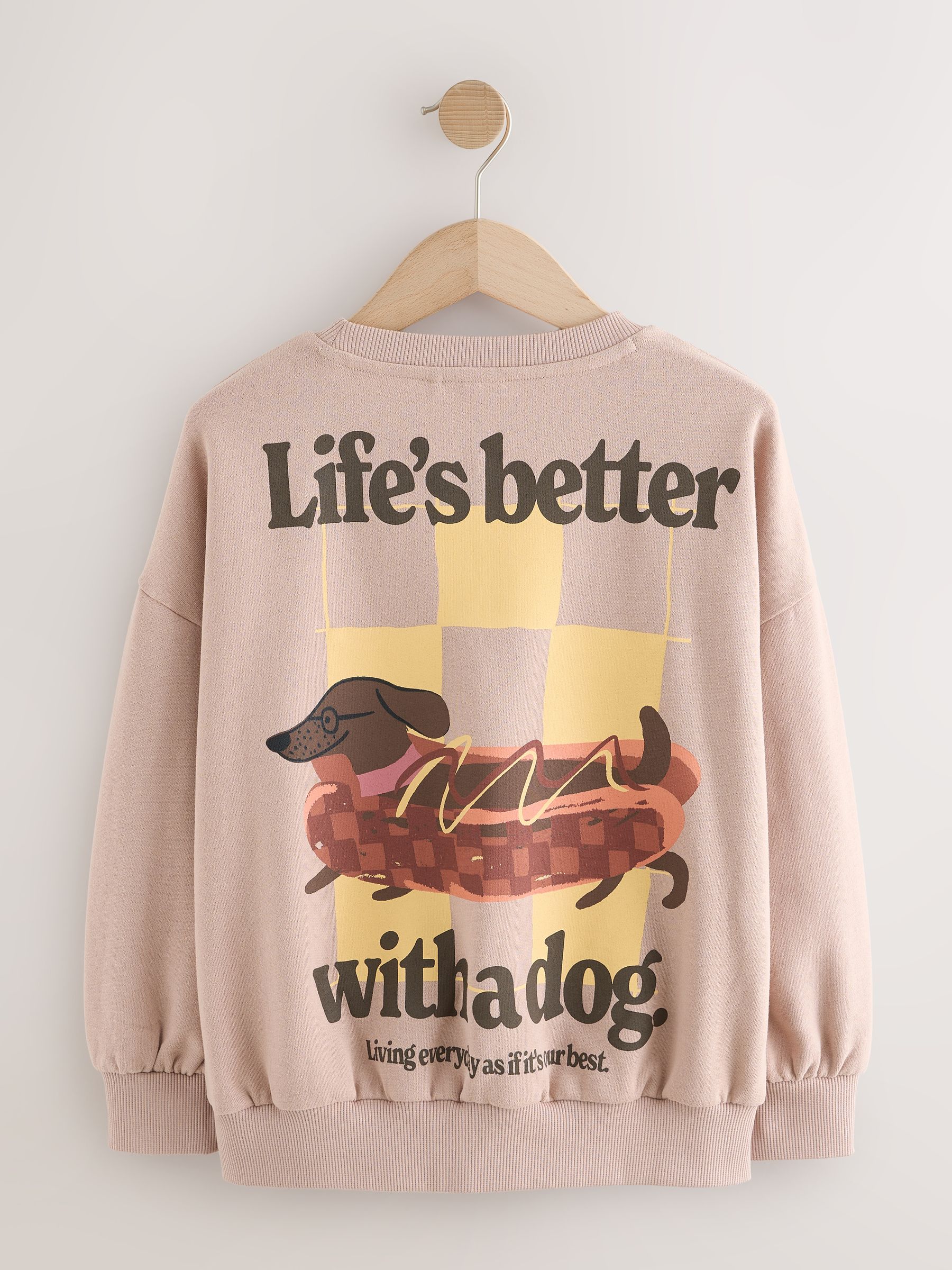 Mocha Brown Sausage Dog - Graphic Sweatshirt (3-16yrs)