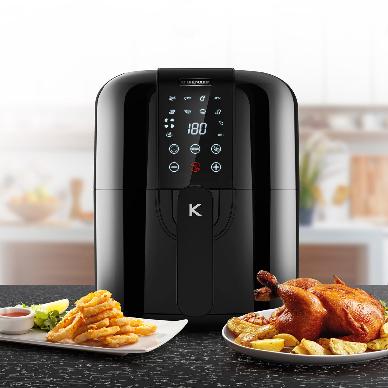 Kitchencook Four à air chaud & Friteuse sans huile multifonctions noir - 3 L